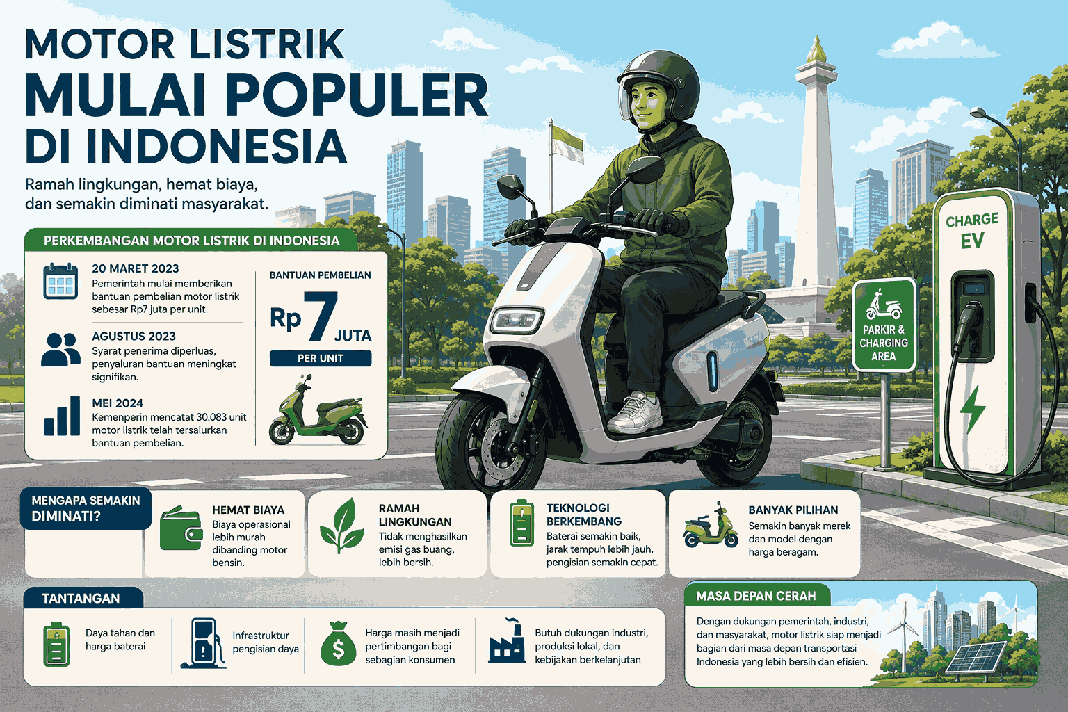 Motor Listrik Mulai Populer di Indonesia, Ini Perkembangannya